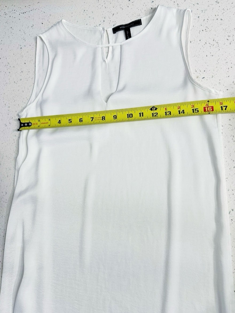 BCBGMAXAZRIA White 100% Silk High-Low Sleeveless Dress XXS - Picture 7 of 8